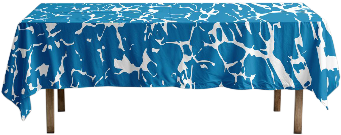 Tischdecke blau weiß