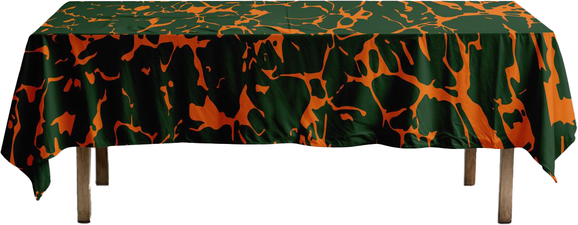 Tischdecke orange grün