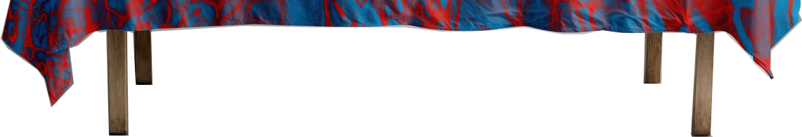 Tischdecke rot blau