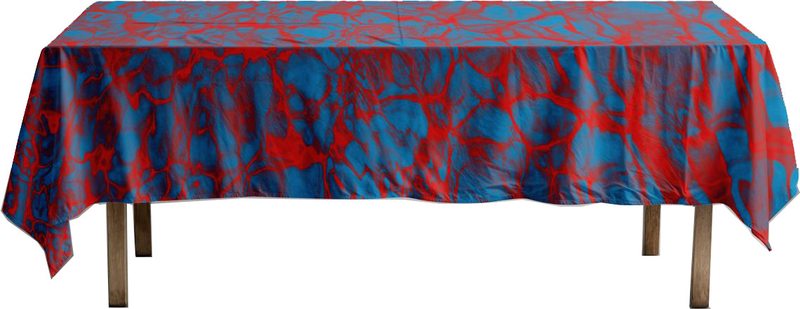 Tischdecke rot blau